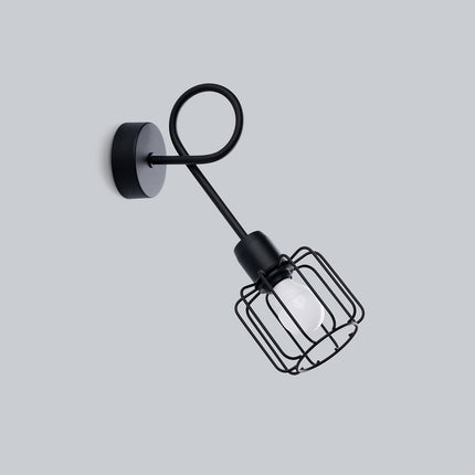 Lange verstellbare Käfig-Wandleuchte, schwarze LED