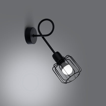 Lange verstellbare Käfig-Wandleuchte, schwarze LED