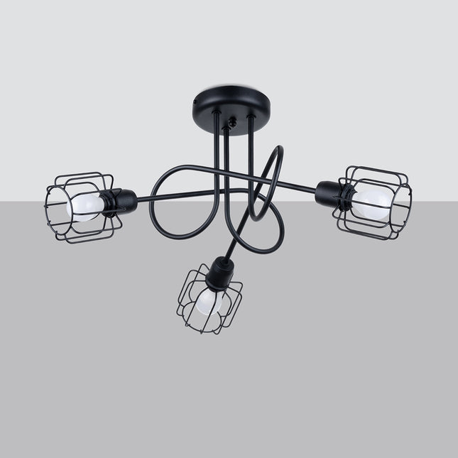 Lustre Cage Orientable 3S noir