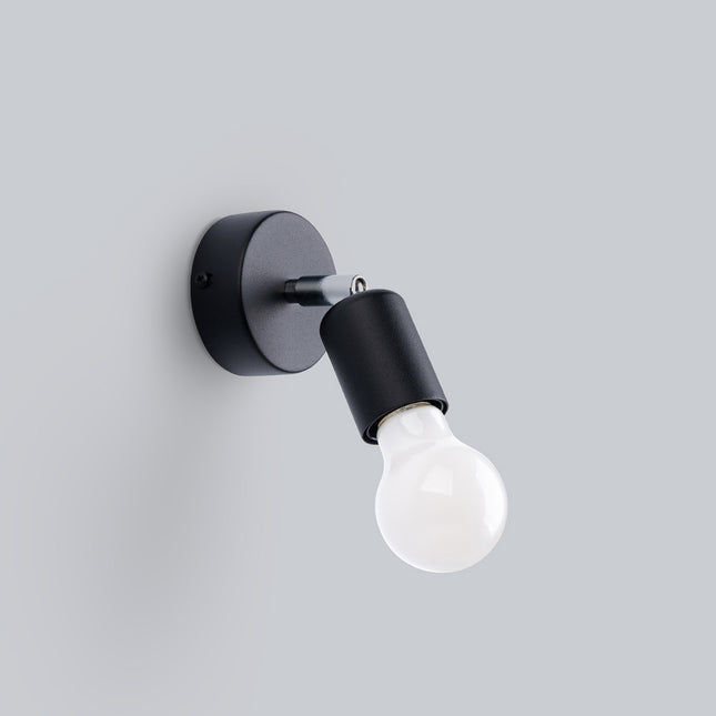 Minimalistische verstellbare Wandleuchte aus schwarzem Stahl