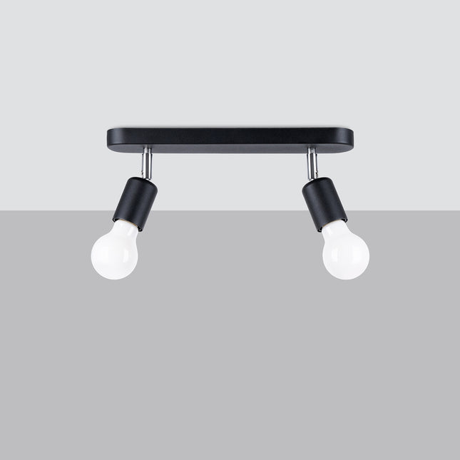 Plafonnier Réglable Minimaliste Acier 2 noir