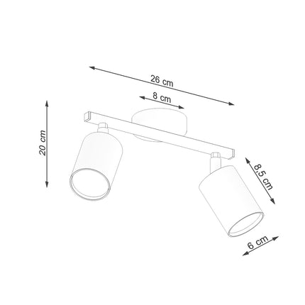 Plafonnier Focus Moderne 2 blanc