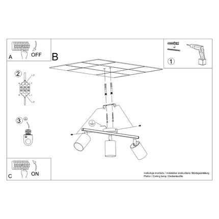 Plafonnier Focus Moderne 3 blanc