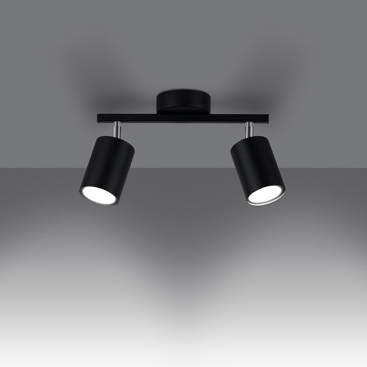 Modern Focus 2 black ceiling light