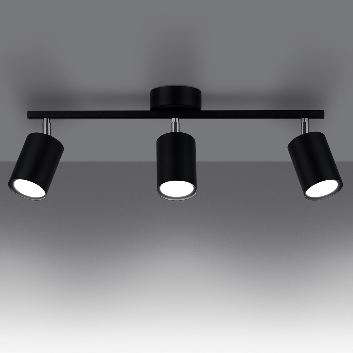 Modern Focus 3 black ceiling light