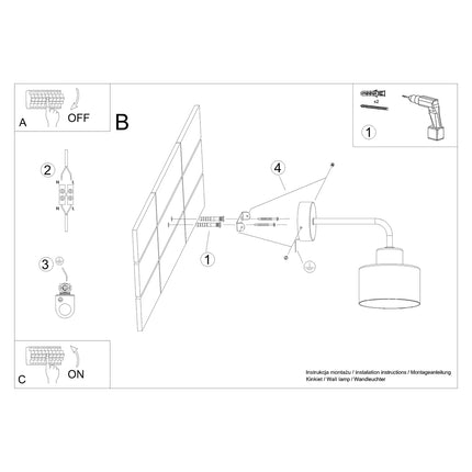 Black Bell Design Wall Lamp