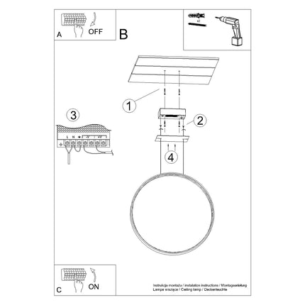 Lampe suspendue Anneau Solis 55 blanc 3000K