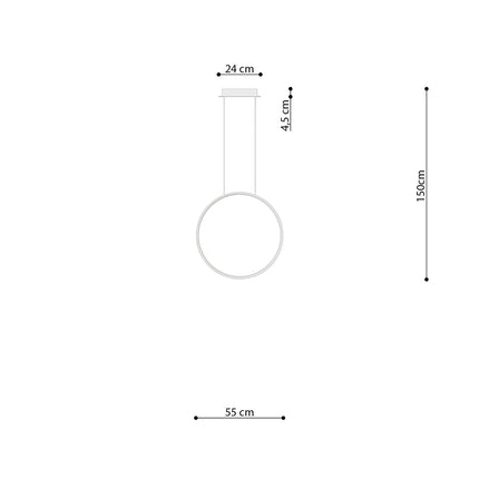 Lampe suspendue Anneau Solis 55 blanc 3000K
