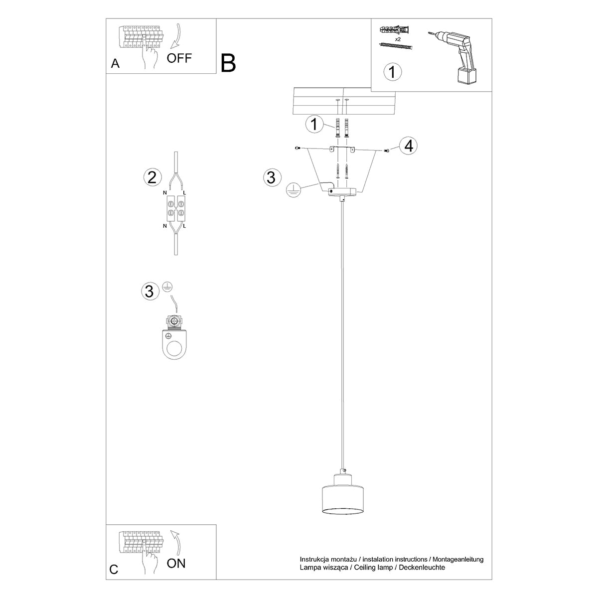 Cloche Design 1 black hanging lamp