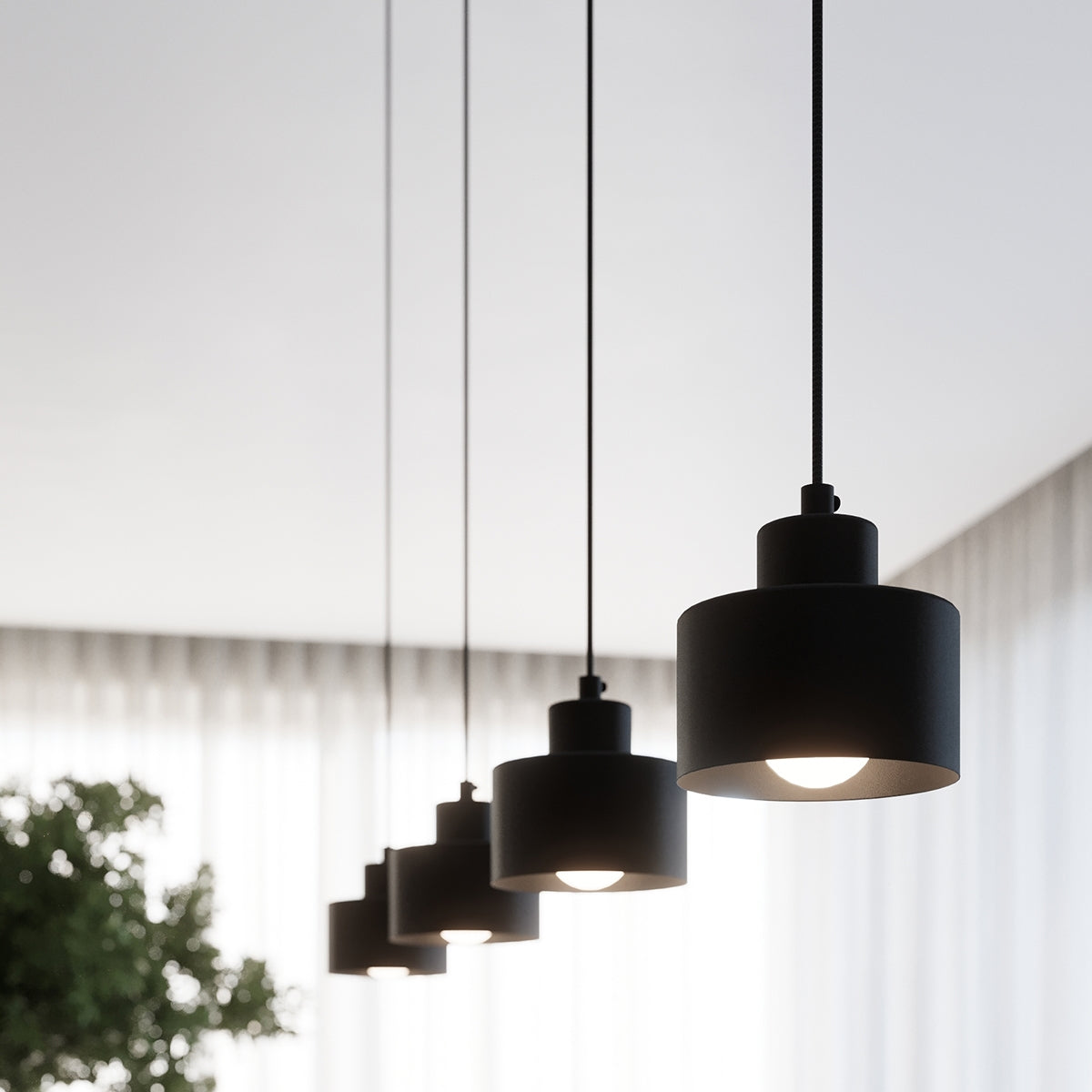 Lampe suspendue Cloche Design 1 noir