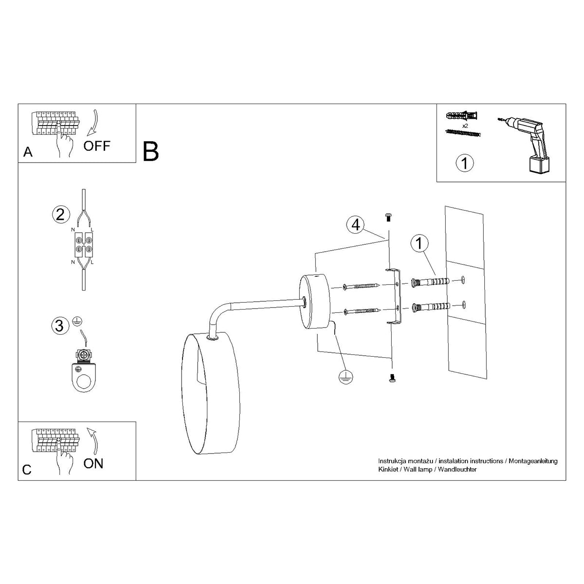 Cyclone Wall Light White