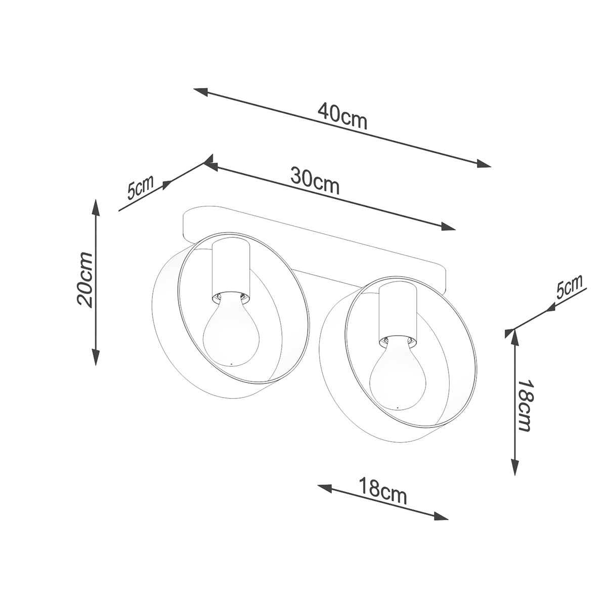 Cyclone 2 white ceiling light