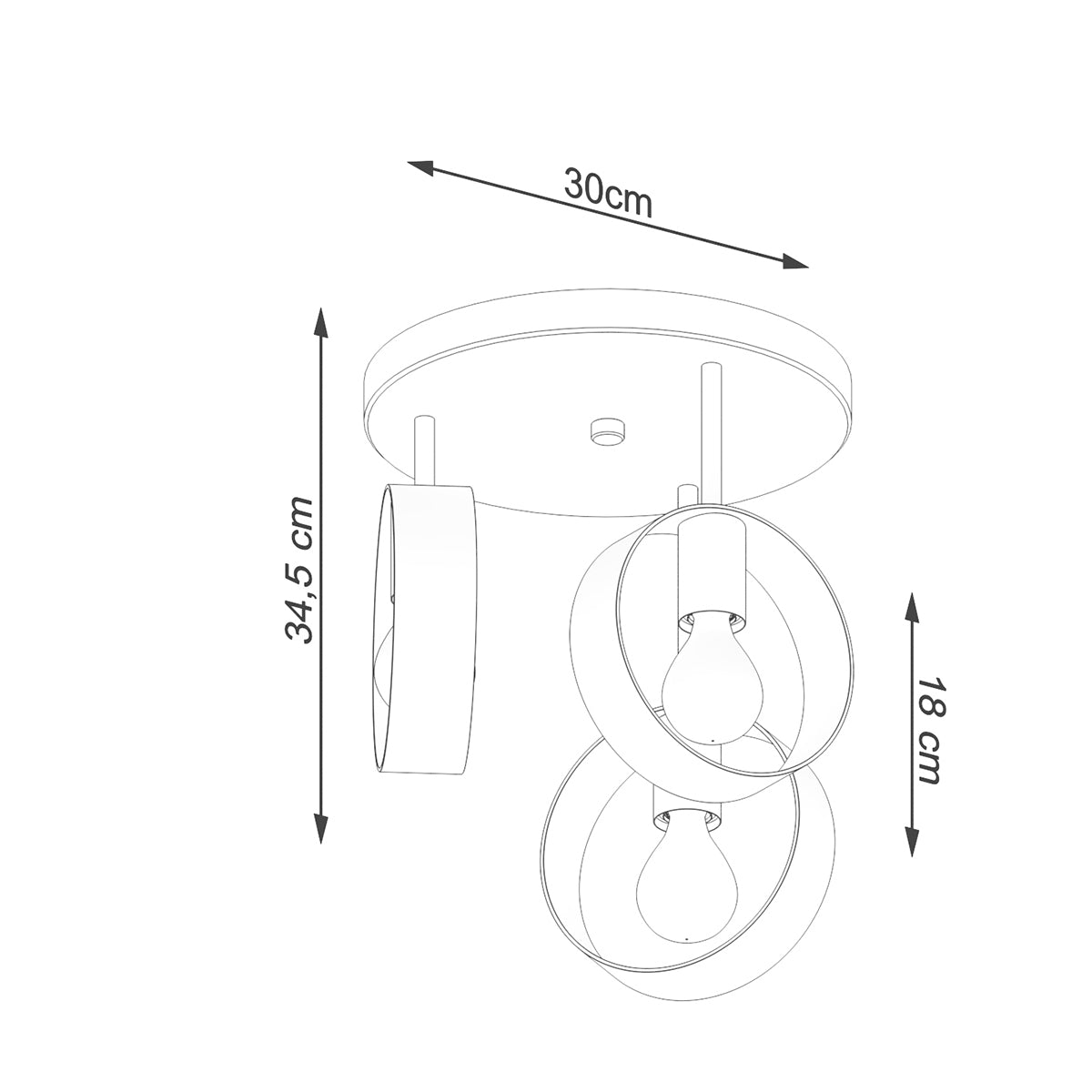 Cyclone 3 white ceiling light