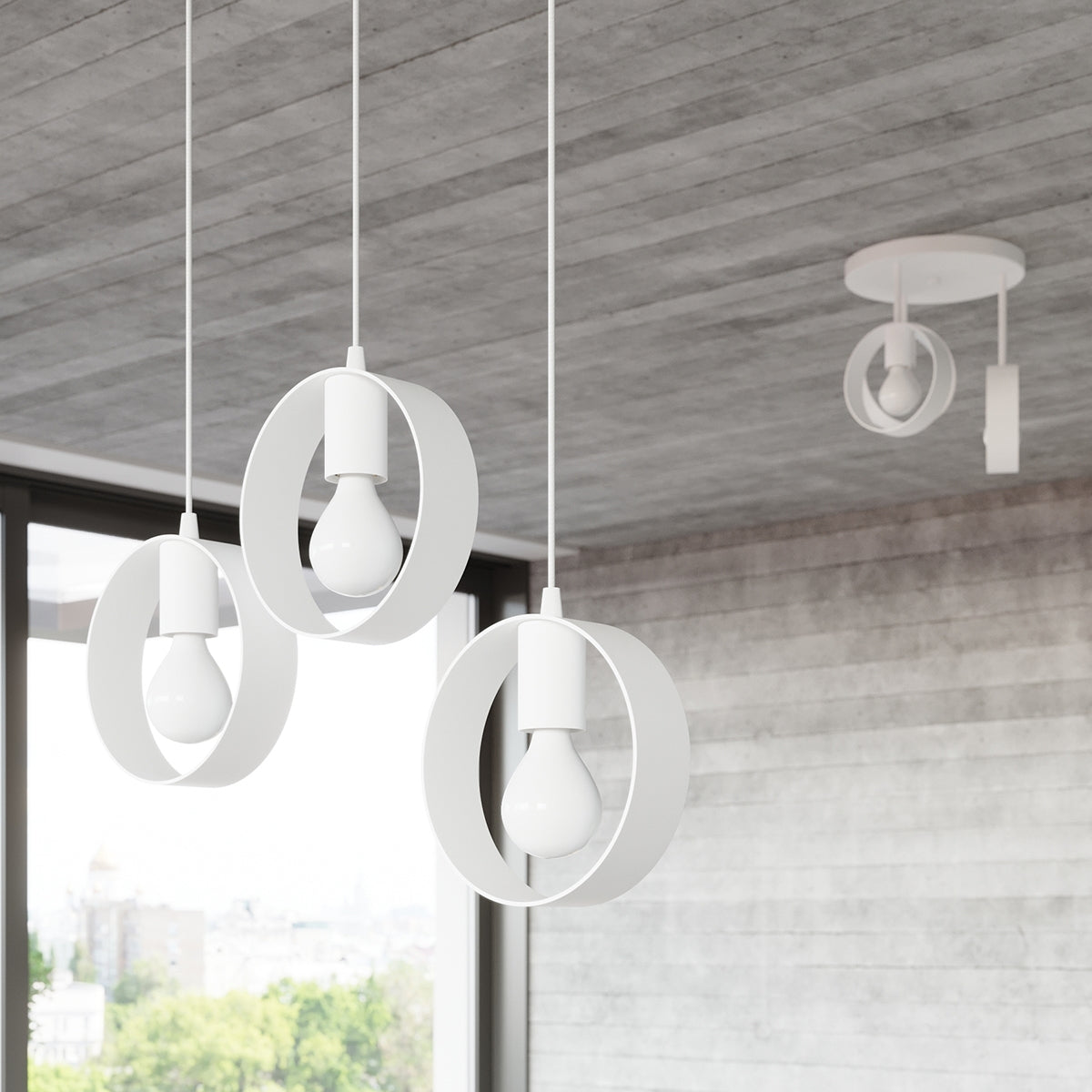 Cyclone 1 white pendant lamp