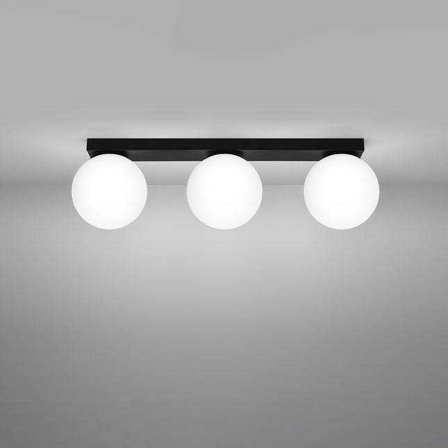 Plafonnier Globe Solis 3 noir