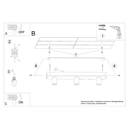 Plafonnier Modulo Industriel 3