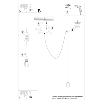 Lampe suspendue Béton Raffiné 1 LONG