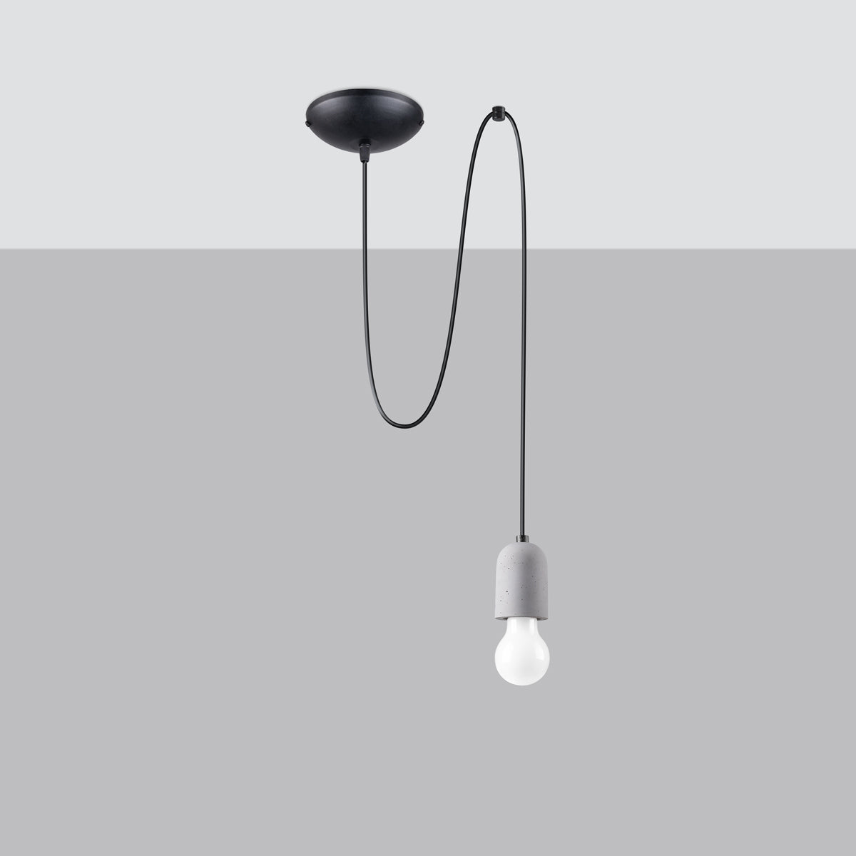 Refined Concrete Hanging Lamp 1 LONG