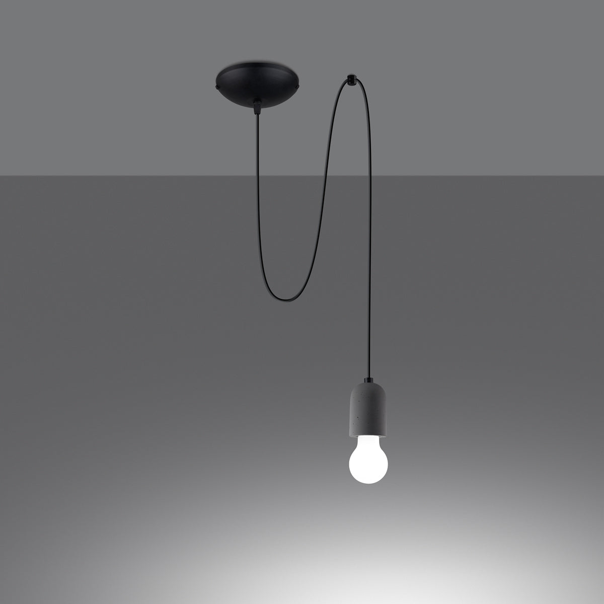 Refined Concrete Hanging Lamp 1 LONG