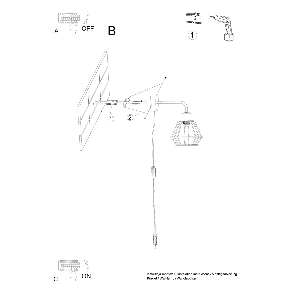 Applique Cage Moderne noir