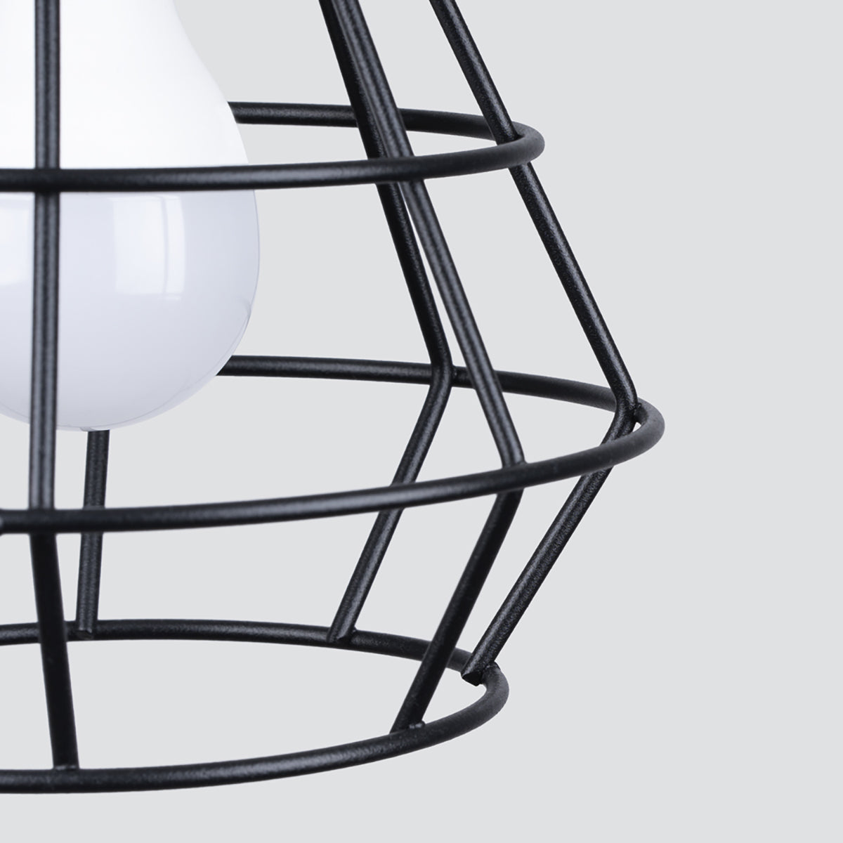 Modern black cage wall light