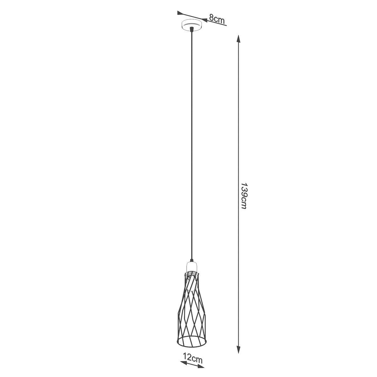 Lampe suspendue Cage Moderne 1 noir