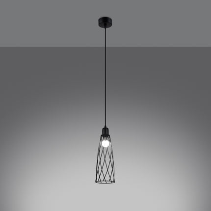 Moderne Käfig-Pendelleuchte 1 Schwarz