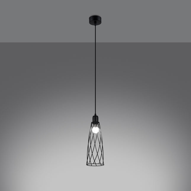 Lampe suspendue Cage Moderne 1 noir