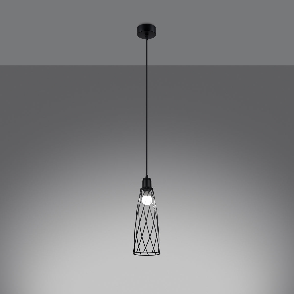 Modern Cage Pendant Lamp 1 Black