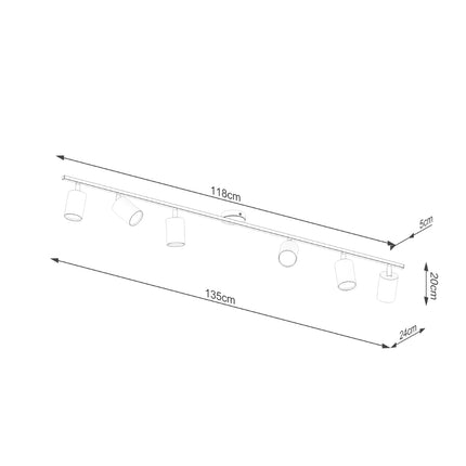 Plafonnier Focus Moderne 6L noir