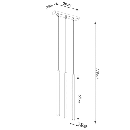 Lampe suspendue Halo 3L or
