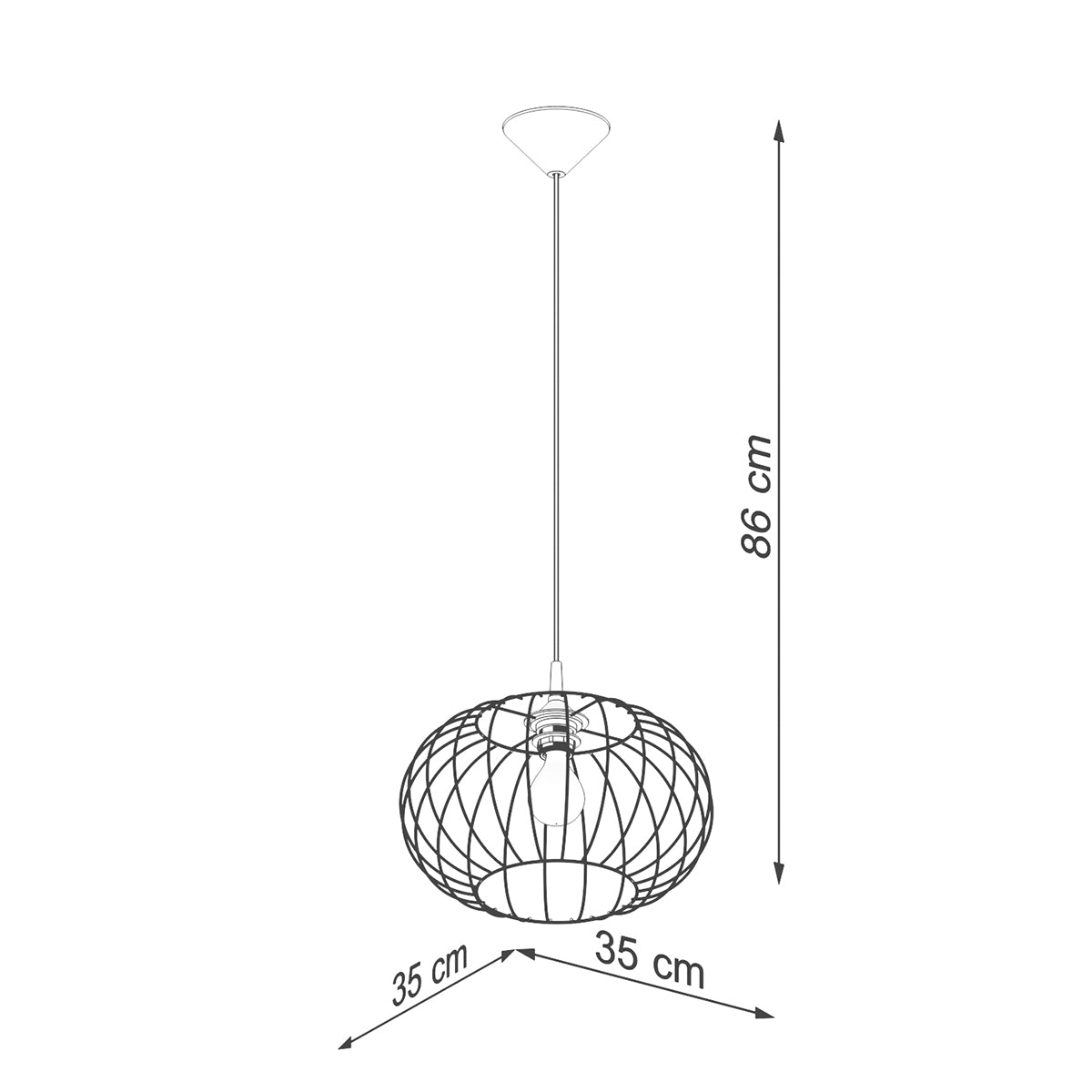 Lampe suspendue Tsuno métal