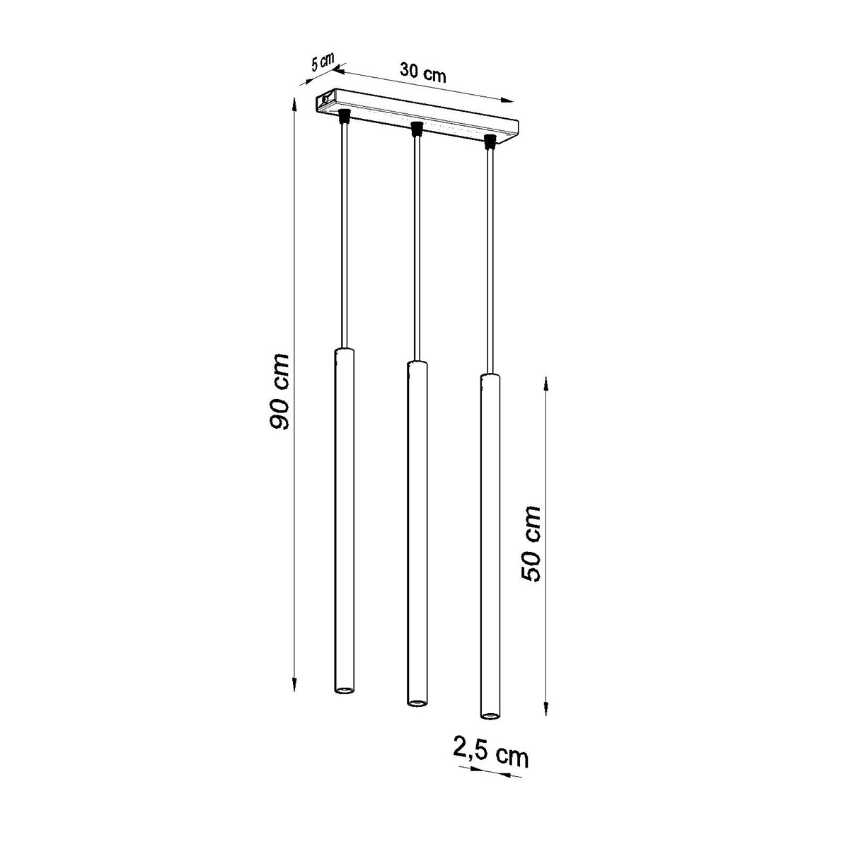 Lampe pendante PASTELO 3L or poli