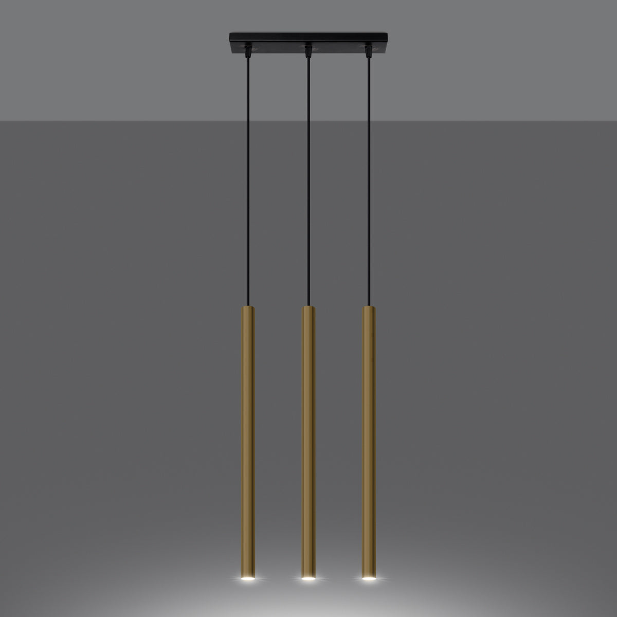 Halo 3L Polished Gold Pendant Lamp