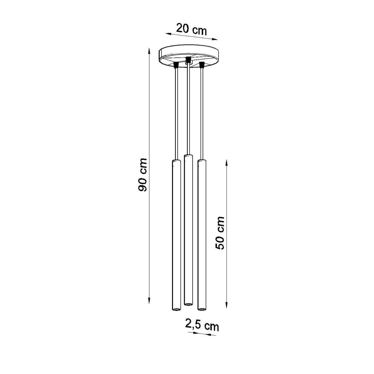 Lampe pendante PASTELO 3P or poli