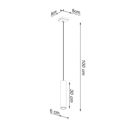 Long Cylinder Pendant Lamp 1 Polished Gold