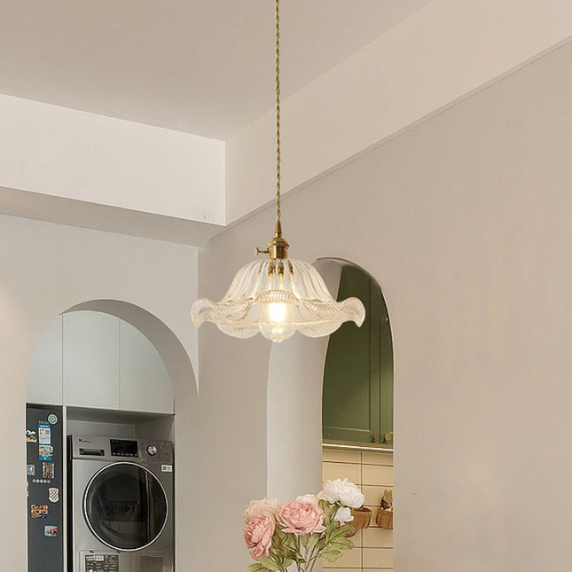 Suspension Verre Floral Transparent