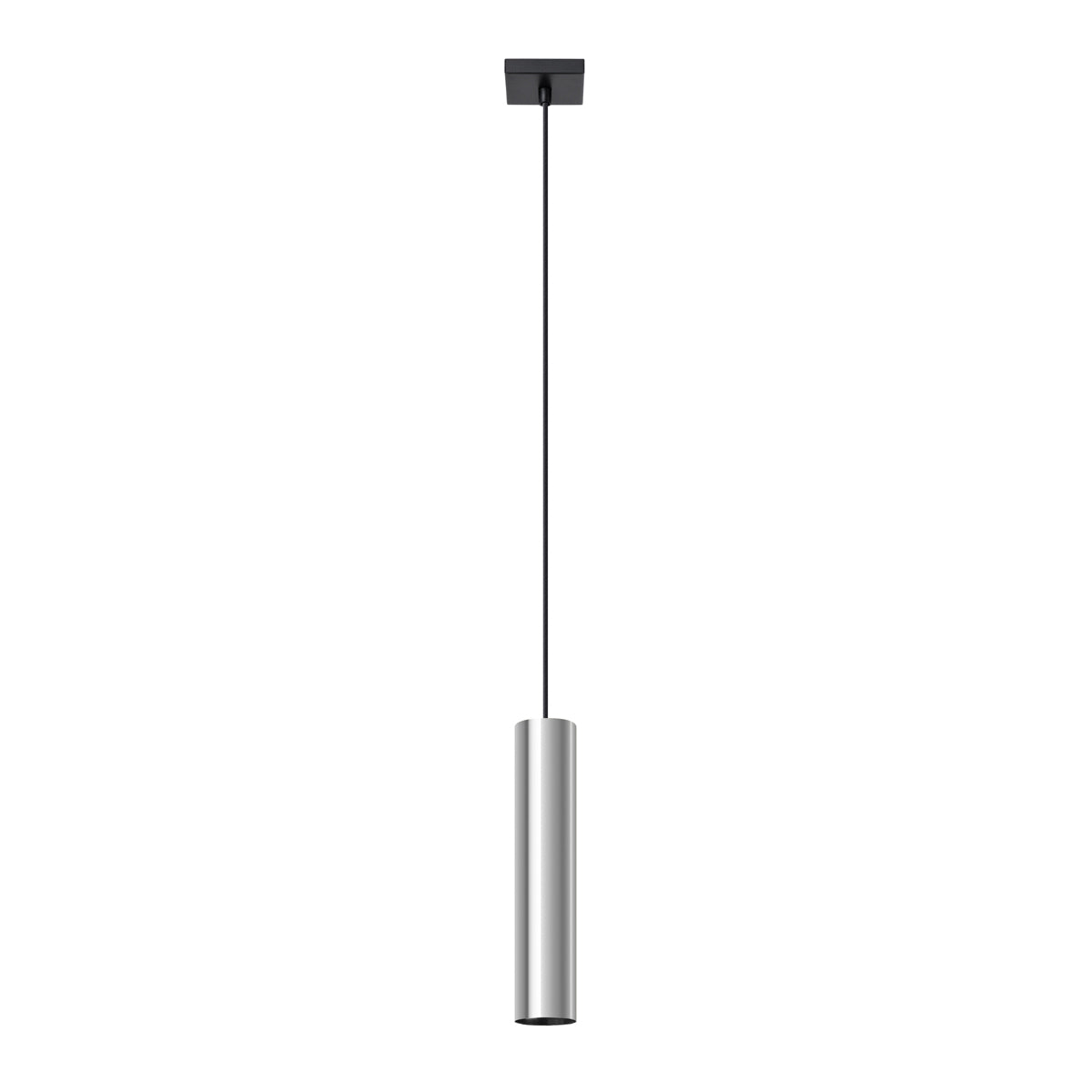 Lampe Suspendue Long Cylindre 1 chrome