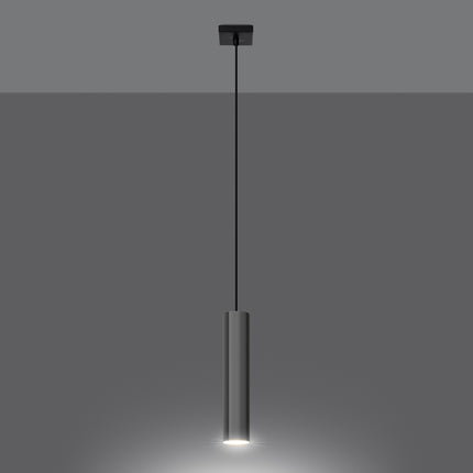 Lampe Suspendue Long Cylindre 1 chrome