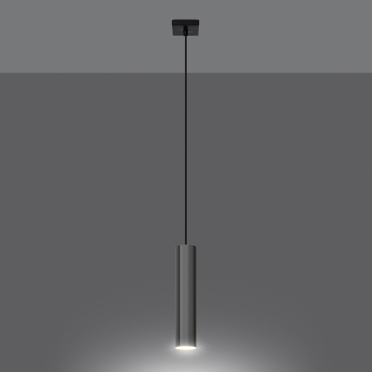 Long Cylinder 1 Chrome Pendant Lamp