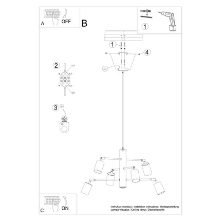 Lustre Focus Moderne 6 blanc