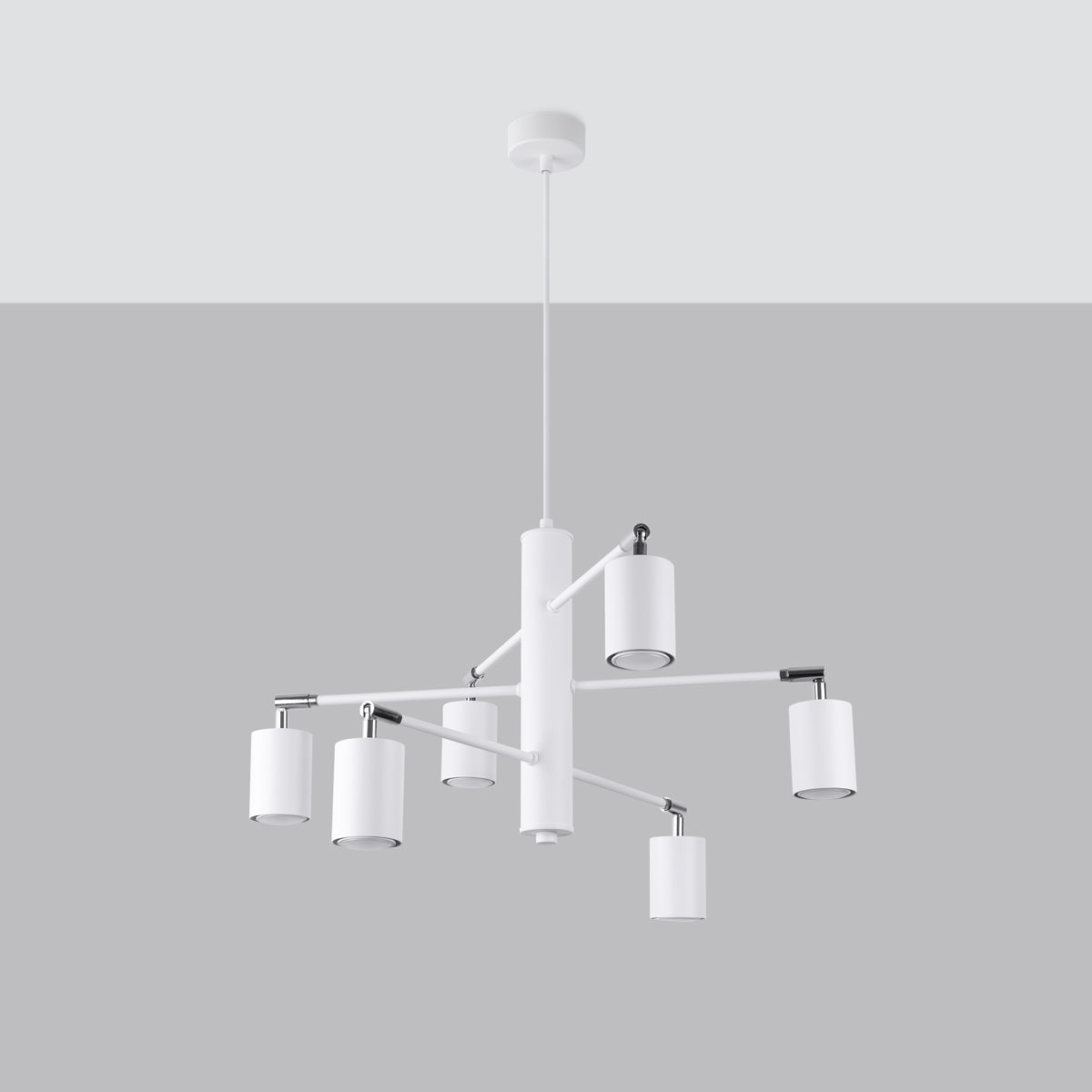 Modern Focus Chandelier 6 white