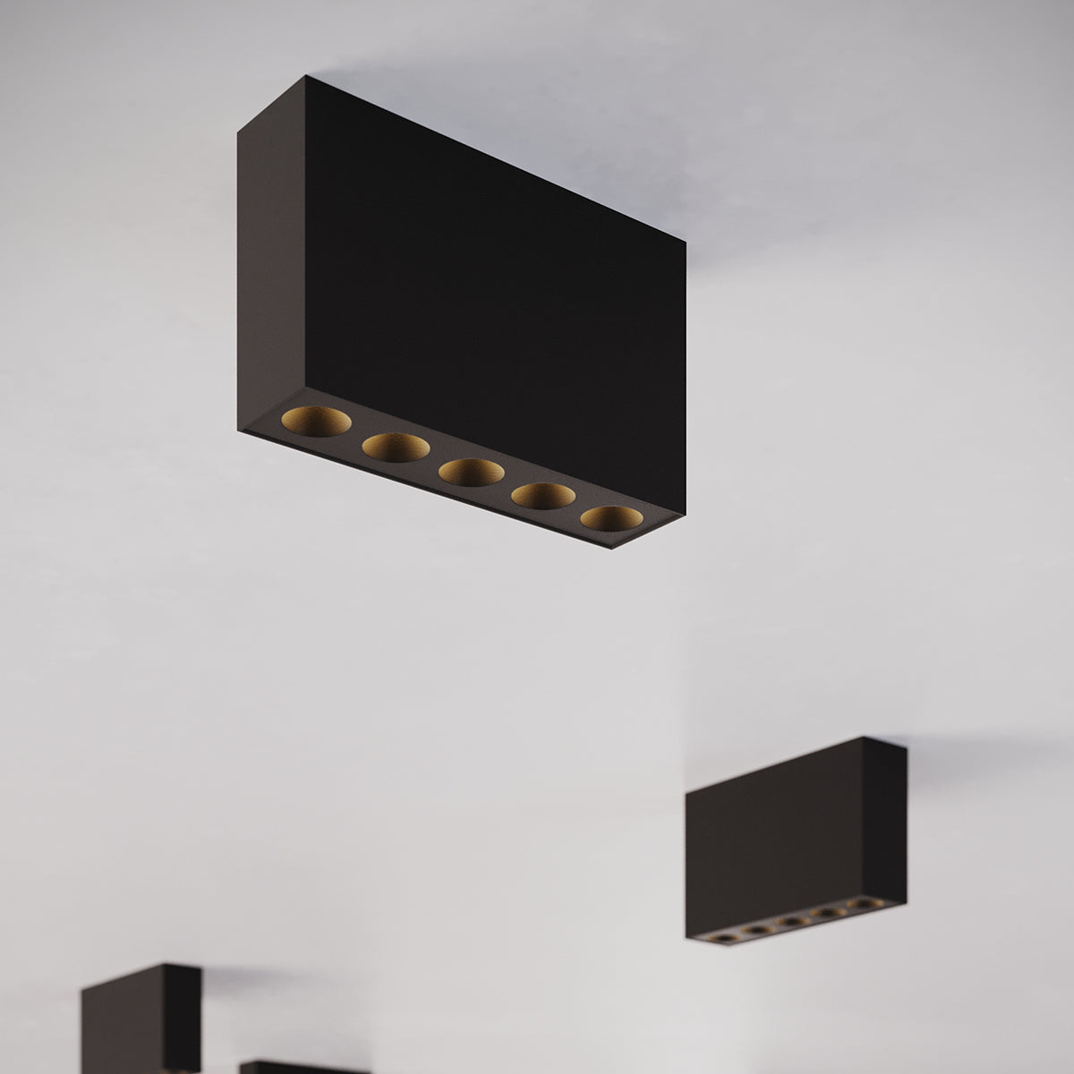 Focus Rectangular Black LED Ceiling Light