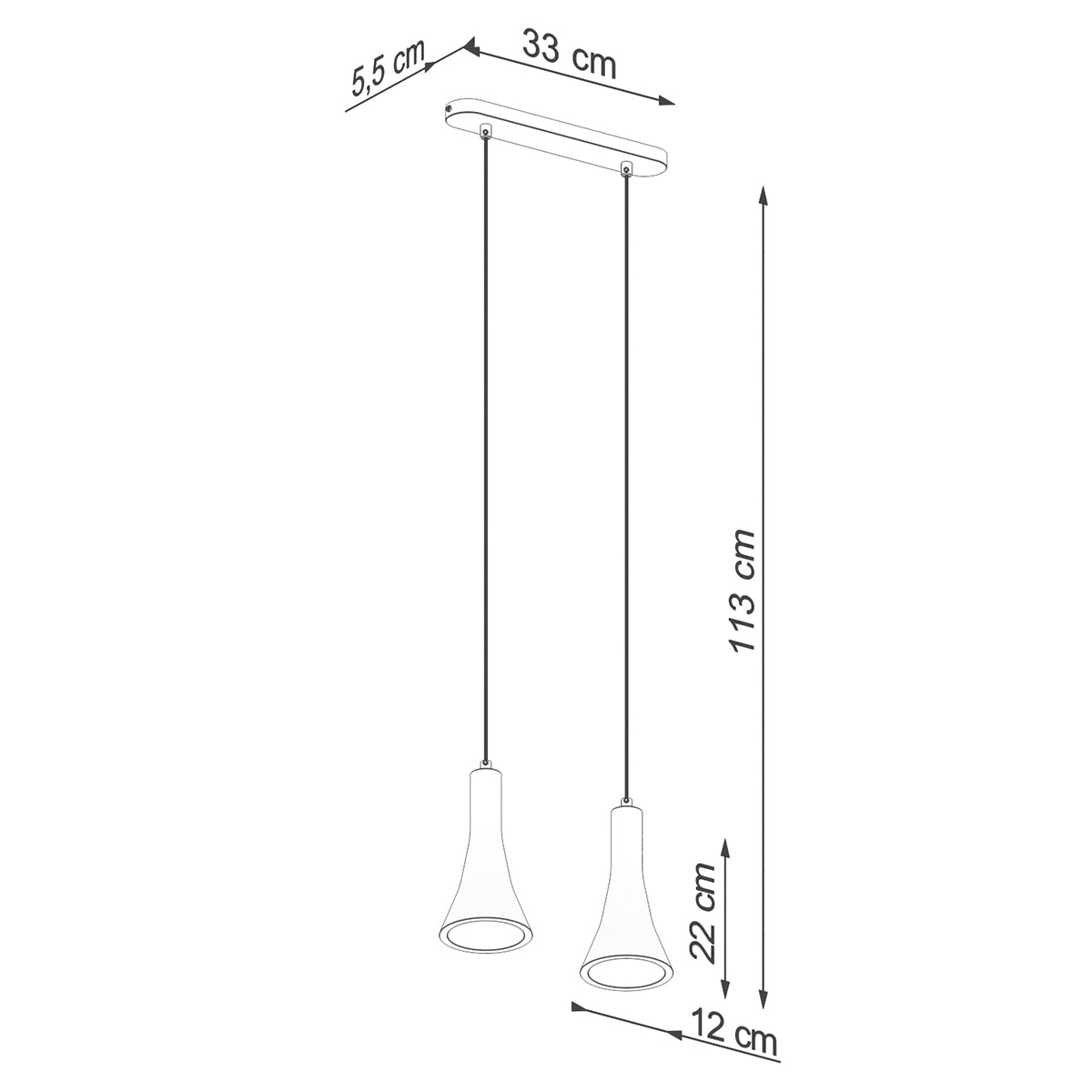 Lampe suspendue Cône Minimaliste 2 béton