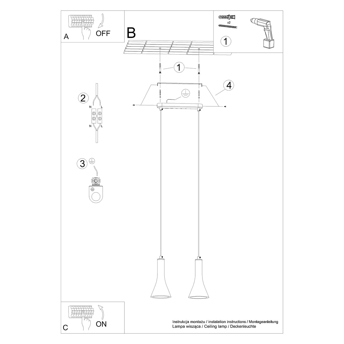 Minimalistische Pendelleuchte Cone 2 aus Beton