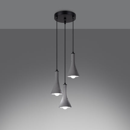 Minimalist Cone 3P concrete pendant lamp