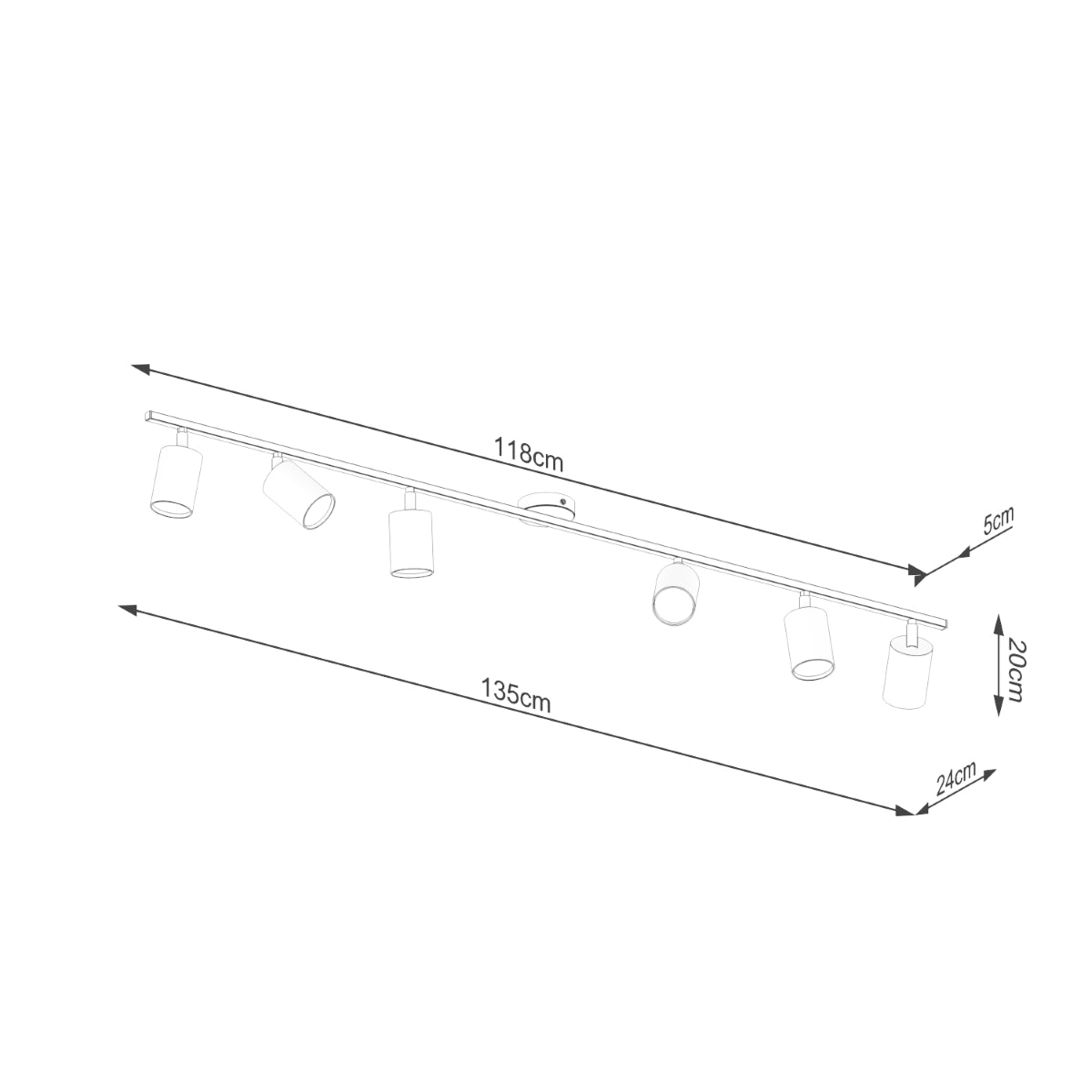 Deckenleuchte Focus Modern 6L weiß