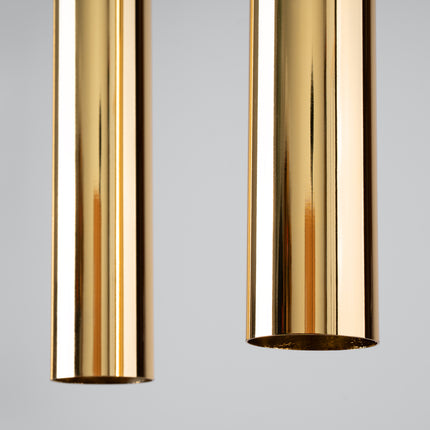 Lampe Suspendue Long Cylindre 2 or poli