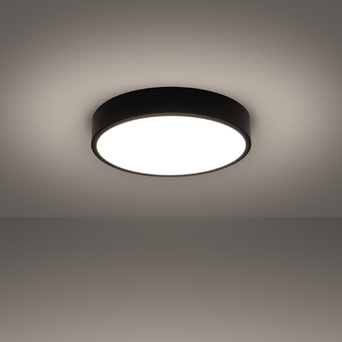 Modern Circle Ceiling Light 40 Black LED 3000K