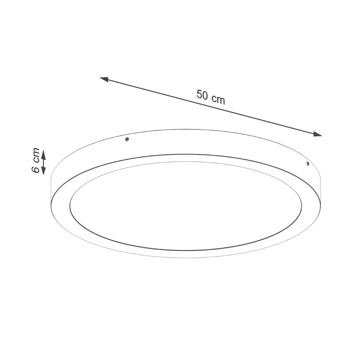 Modern Circle Ceiling Light 50 Black LED 3000K